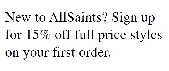 AllSaints 促销代码