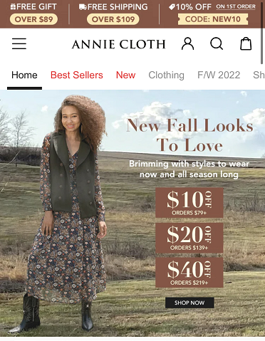 AnnieCloth Coupon Code