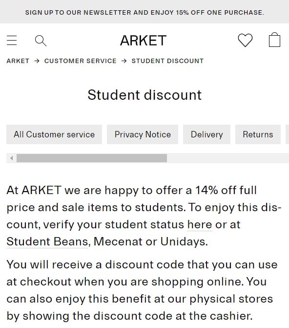 كود خصم ARKET