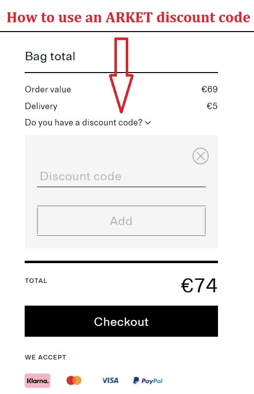 Hur man använder en ARKET rabattkod