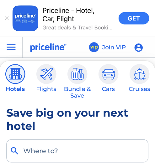 Priceline.com código de descuento