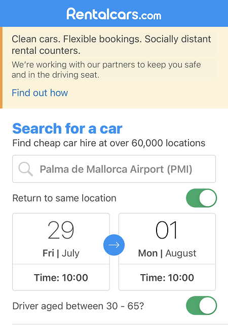 RENTALCARS Alennuskoodi
