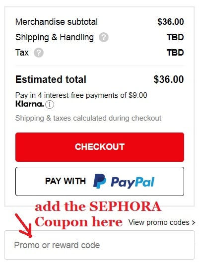SEPHORA-Aktionscode