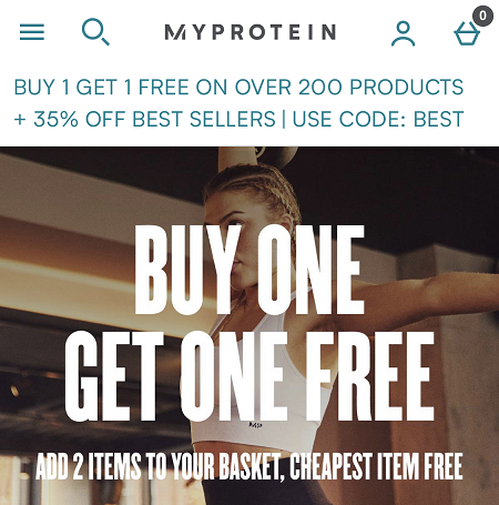 קודי הנחה של MyProtein